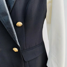 Load image into Gallery viewer, HIGH STREET New Fashion 2024 Classic Varsity Jacket Women's Lion Buttons Double Breasted Leather Sleeve Patchwork Blazer