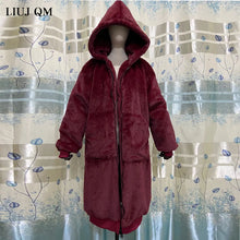 Load image into Gallery viewer, Oversized Winter Faux Fur Parka Coat
