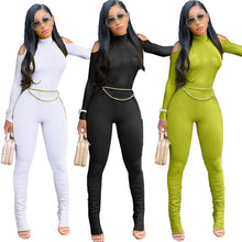 Load image into Gallery viewer, Long Sleeve Stacked One Piece Jumpsuit
