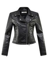 Load image into Gallery viewer, Women&#39;s Moto Faux Leather Jacket
